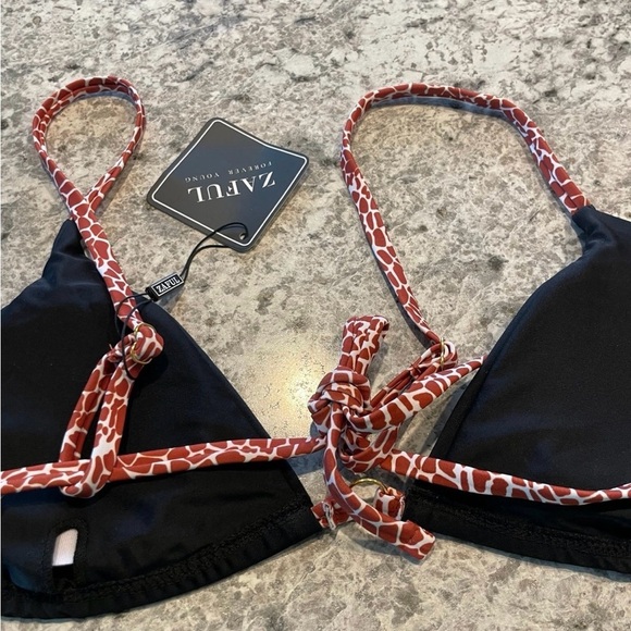 ZAFUL size 8 high cut straps animal print 2 piece new with tags size medium - Picture 4 of 6